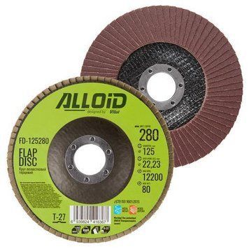 Alloid. Круг лепестковый торцевой 125 мм, зерно 280, T27 FD-125280 фото