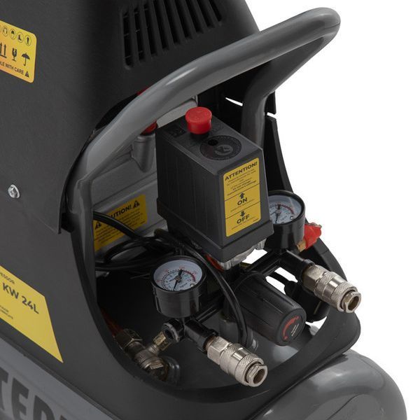 Компресор 24 л, 1.5 кВт, 220 В, 8 атм, 206 л/хв. INTERTOOL PT-0009 PT-0009 фото
