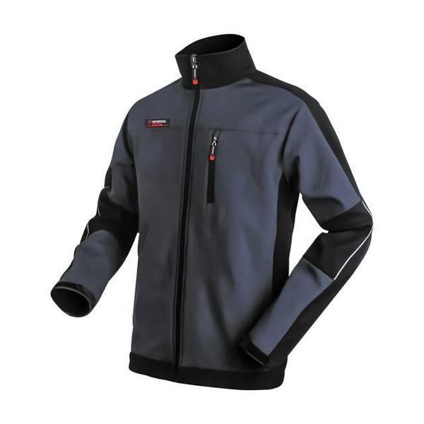 Куртка SOFTSHELL темно сіра-чорна, тришарова, тканина стрейч 300 GSM 100D з водо-, вітрозахистом, розмір М SP-3132 фото