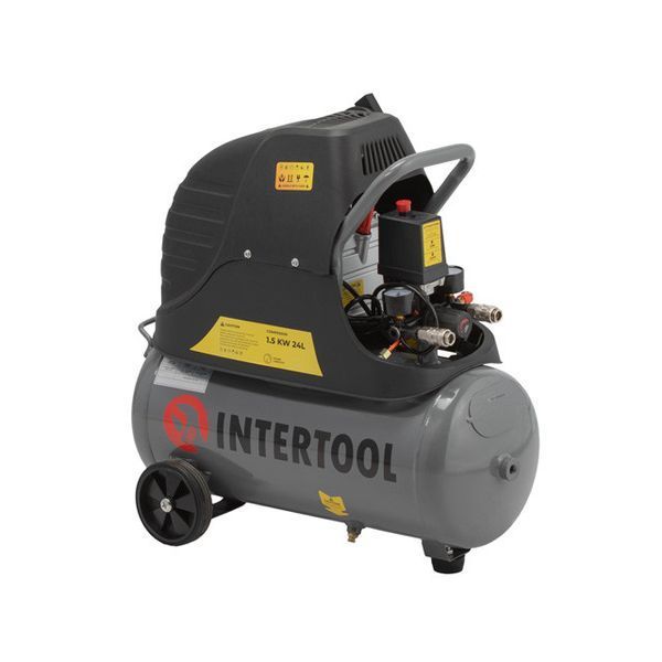 Компресор 24 л, 1.5 кВт, 220 В, 8 атм, 206 л/хв. INTERTOOL PT-0009 PT-0009 фото