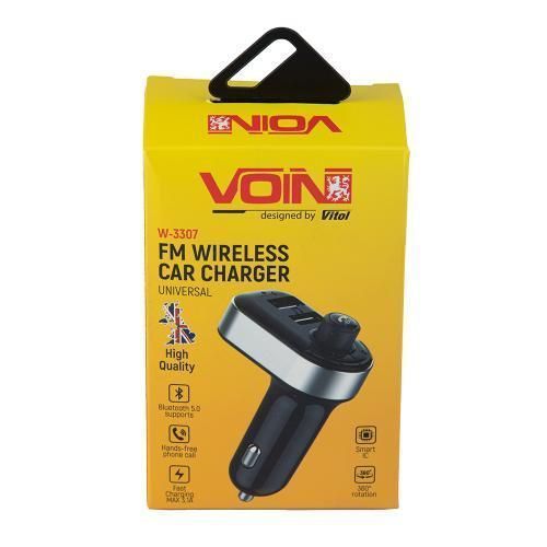 Модулятор FM, VOIN W-3307, 12-24 V 2 USB 3.1 A, Bluetooth 5.0, Hands-free (W-3307) W-3307 фото