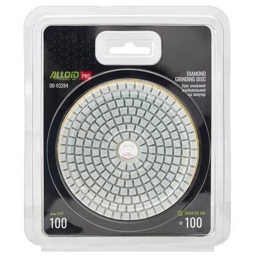 Alloid Pro. Круг алмазный шлифовальный на липучке 100 мм, зерно 100 DD-63284 фото