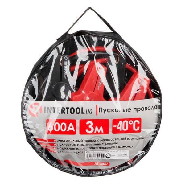 Пусковые провода 600А, 3м, до -40&deg;C, чехол INTERTOOL AT-3047 AT-3047 фото