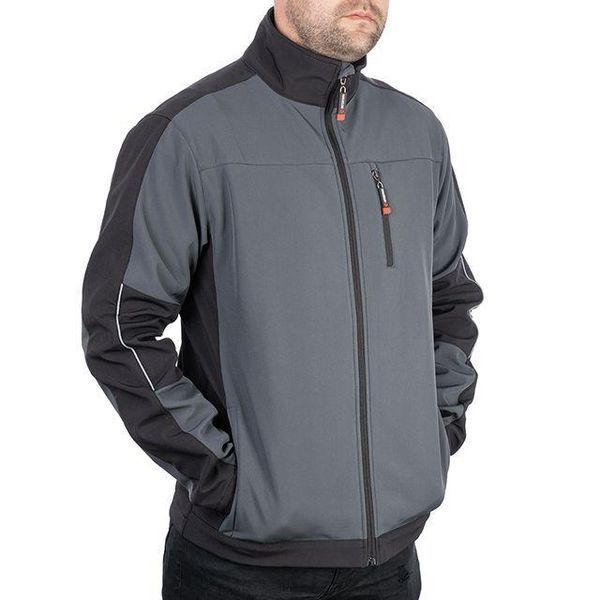 Куртка SOFTSHELL темно сіро-чорна, трехслойная, тканина стрейч 300 GSM 100D з водо-, вітрозахистом,&nbsp;розмір XL SP-3134 фото