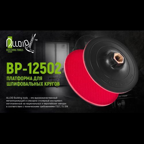 Alloid. Платформа для шліфувальних кругів 125 мм М14х2мм, h = 2 мм (BP-12502) BP-12502 фото