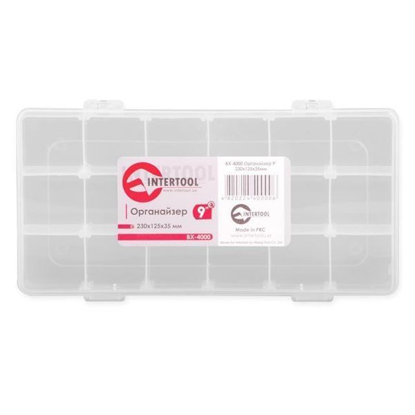 Органайзер пластиковый 9" 230x125x35 мм INTERTOOL BX-4000 BX-4000 фото