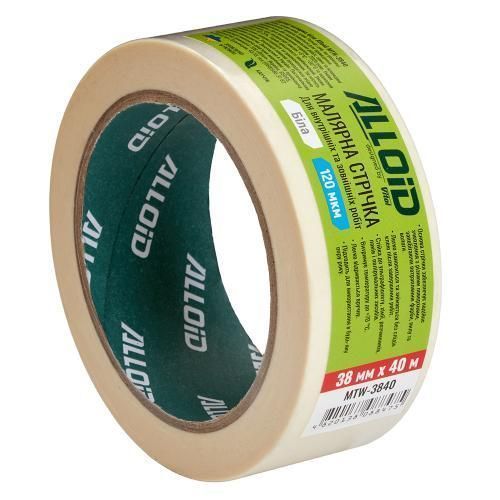 Alloid. Лента малярная белая 38мм х 40м, 120мкм MTW-3840 фото