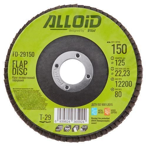 Alloid. Круг пелюстковий торцевий 125 мм, зерно 150, T29 FD-29150 фото