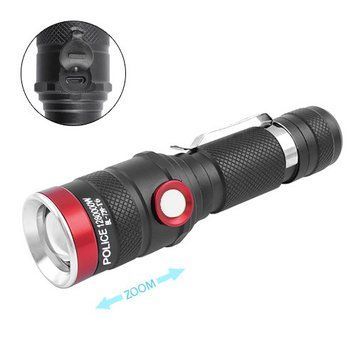 Фонарь Police 736/739-T6, 1x18650, zoom, ЗУ microUSB, Box (736/739-T6) 736/739-T6 фото