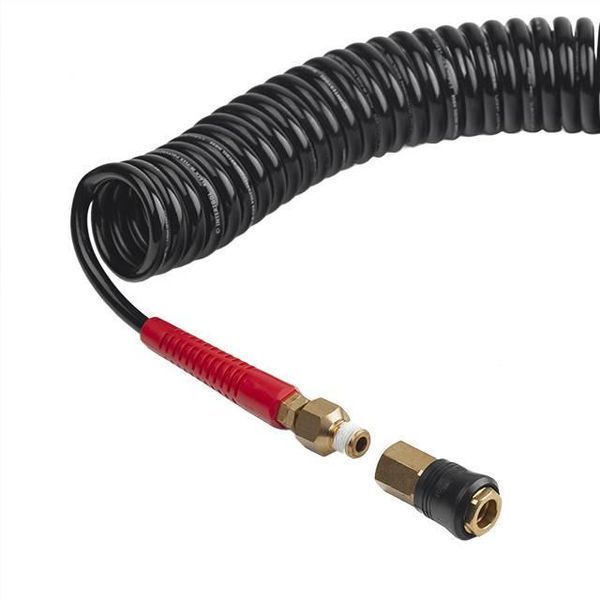 Шланг BLACK M-Flex 5.5х8мм, 15м спиральный полиуретановый c поворотным шарниром STORM&nbsp;INTERTOOL&nbsp;PT-1791 PT-1791 фото