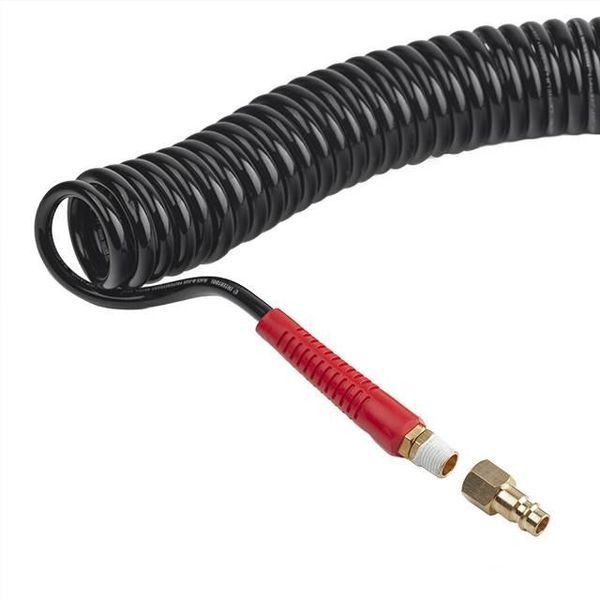 Шланг BLACK M-Flex 5.5х8мм, 15м спиральный полиуретановый c поворотным шарниром STORM&nbsp;INTERTOOL&nbsp;PT-1791 PT-1791 фото
