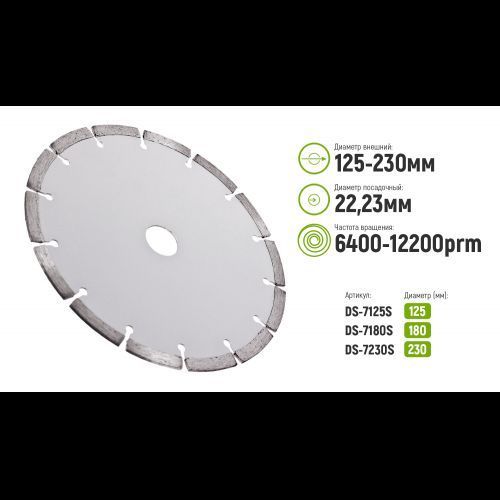 Alloid. Диск алмазний відрізний сегментний 180 мм (DS-7180S) DS-7180S фото