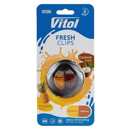 Освежитель воздуха Vitol Fresh Clips на обдув Pineapple+Coconat VFC06 фото