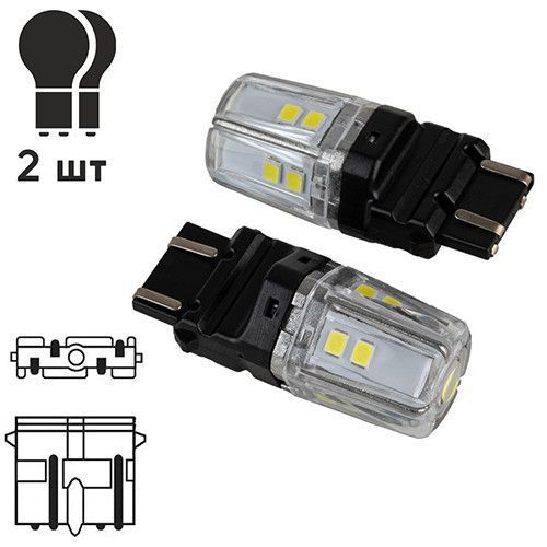 Лампа PULSO/габаритна/LED 3157/W2.5x16q/12SMD-2835/2контакту/9-36v/550/100lm/WHITE (LP-66315W) LP-66315W фото