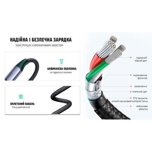 Кабель VOIN Type C &mdash; Type C 5 А/20V, QC4.0/PD 1 m, black (швидке заряджання/передавання даних) (VP-3501C BK) VP-3501C BK фото