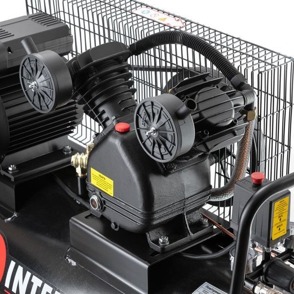 Компресор 100 л, 3 кВт, 220 В, 10 атм, 500 л/хв, 2 циліндри, STORM INTERTOOL PT-0014 PT-0014 фото