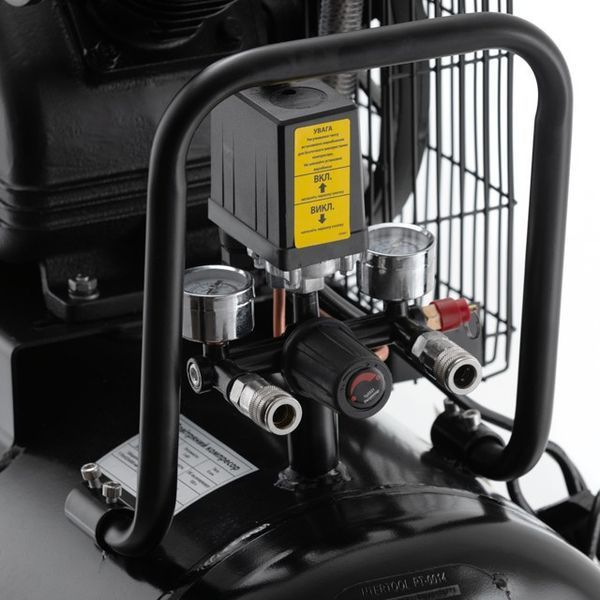 Компресор 100 л, 3 кВт, 220 В, 10 атм, 500 л/хв, 2 циліндри, STORM INTERTOOL PT-0014 PT-0014 фото