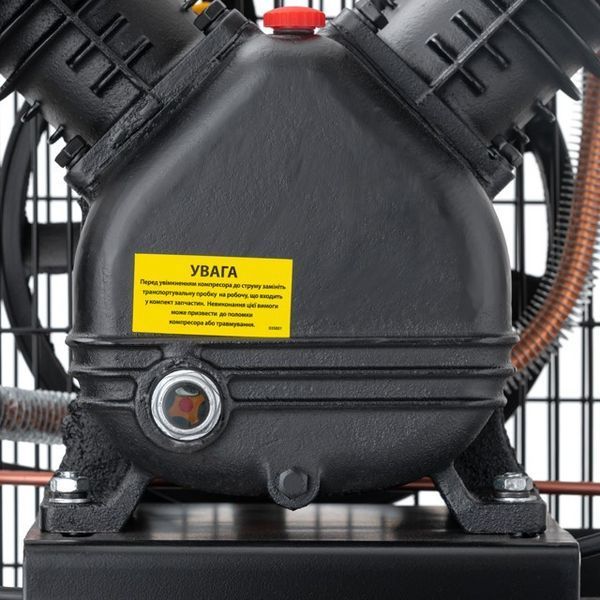 Компресор 100 л, 3 кВт, 220 В, 10 атм, 500 л/хв, 2 циліндри, STORM INTERTOOL PT-0014 PT-0014 фото