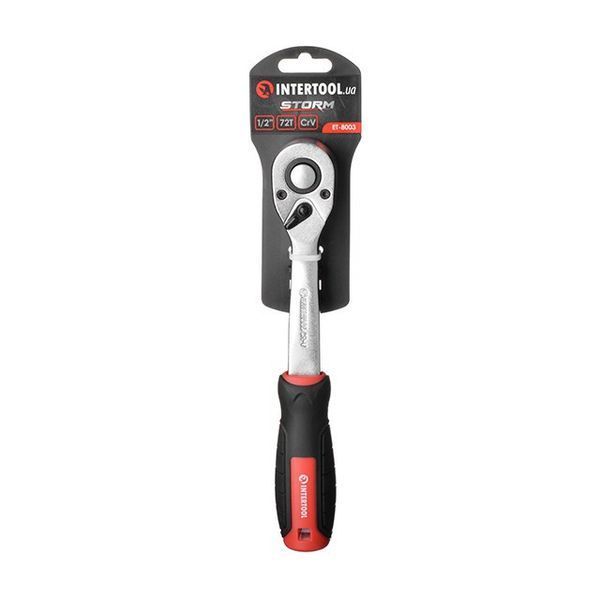 Ручка з храповим механізмом на 72 зуби 1/2", Cr-V STORM INTERTOOL ET-8003 ET-8003 фото