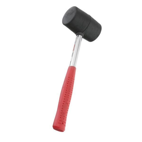 Киянка гумова 340 г, 55 мм, чорна гума, металік. ручка INTERTOOL HT-0229 HT-0229 фото