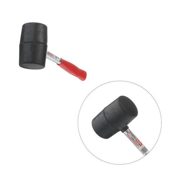 Киянка гумова 340 г, 55 мм, чорна гума, металік. ручка INTERTOOL HT-0229 HT-0229 фото