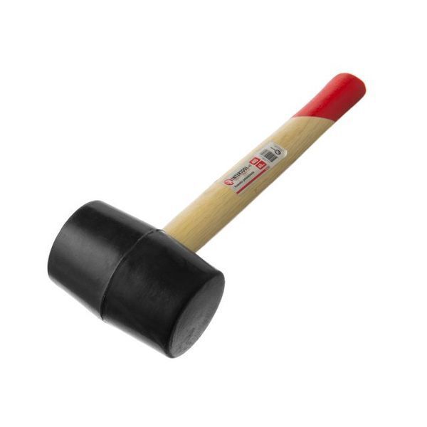 Киянка гумова 450 г. 60 мм, чорна гума, дерев'яна ручка HT-0237 HT-0237 фото