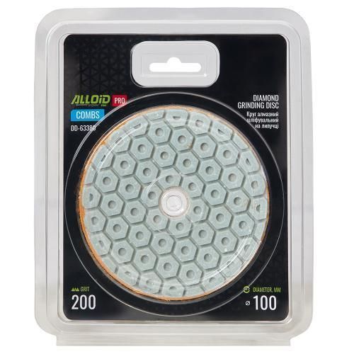 Alloid Pro. Круг алмазный шлифовальный на липучке COMBS 100 мм, зерно 200 DD-63380 фото