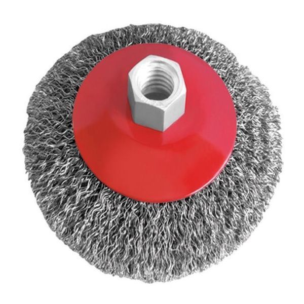 Щетка конусная 125 мм, для УШМ, М14 (витая проволока) INTERTOOL BT-5125 BT-5125 фото