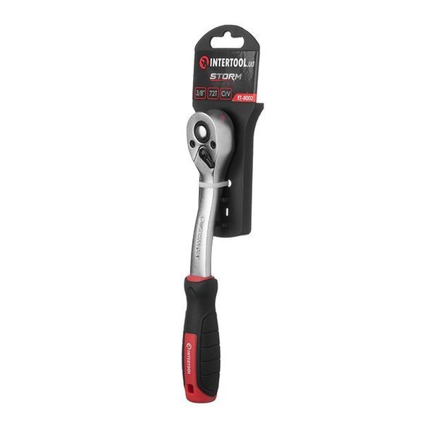 Рукоятка с храповым механизмом на 72 зуба 3/8"., Cr-V STORM INTERTOOL ET-8002 ET-8002 фото