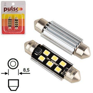 Лампа PULSO/софитная/LED C5W /41мм/CANBUS/9SMD-2835/12v/2,9W/315lm White (LP-41C5W) LP-41C5W фото