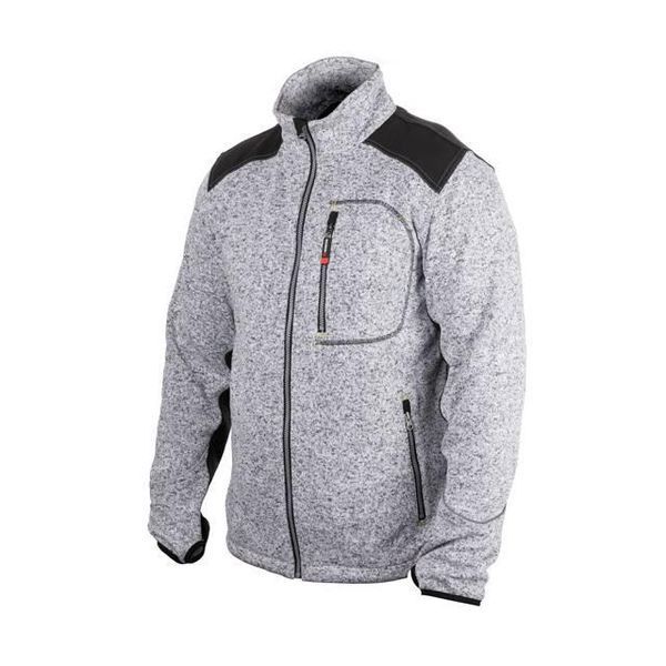 Куртка в'язана SOFTSHELL сірого кольору з чорними вставками, тканина 100% поліестер 270 G, з кишенею на грудях SP-3114 фото