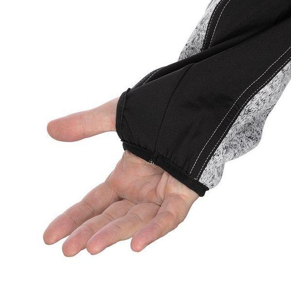 Куртка в'язана SOFTSHELL сірого кольору з чорними вставками, тканина 100% поліестер 270 G, з кишенею на грудях SP-3114 фото