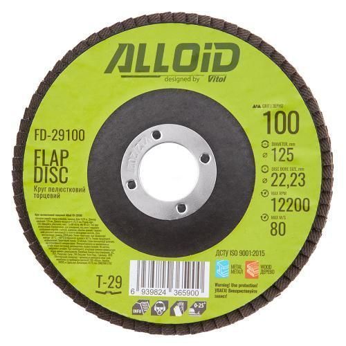 Alloid. Круг пелюстковий торцевий 125 мм, зерно 100, T29 FD-29100 фото