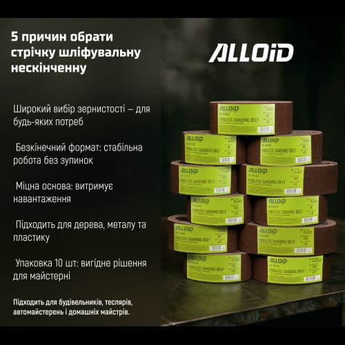 Alloid. Лента шлифовальная бесконечная 75х533мм, зерно 60, 10шт SB-533060 фото