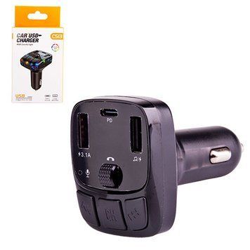 Модулятор FM 5в1 CS13 12-24v 2USB 5V-3.1A Type C 5V-3.1A 3in1 CS13 фото