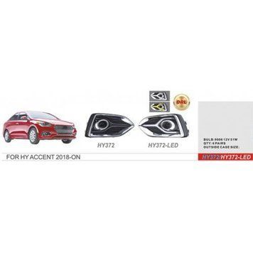 Фари дод.модель Hyundai Accent 2017-20/HY-372/HB4(9006)-12V55W/ел. дріт HY-372 фото