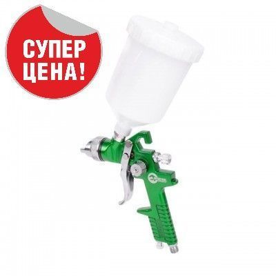 Краскопульт пневматический HVLP, форсунка 1.3мм, верхний пластиковый бачок 600мл, 3бар INTERTOOL PT-0117 PT-0117 фото