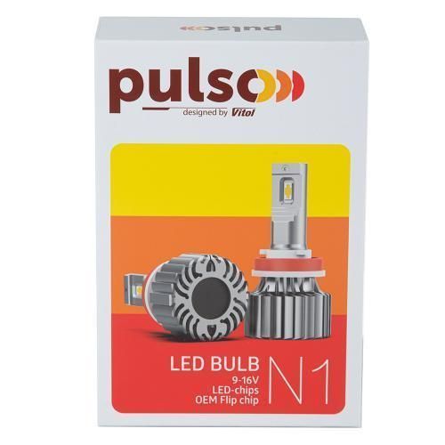 Лампы PULSO N1-H7/LED-chips OEM PHILIPS Flip chip/9-16V/2*70W/8500Lm/6500K (N1-H7) N1-H7 фото