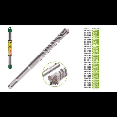 Alloid. Бур по бетону SDS-plus S4 QUADRO 10x310мм в тубе (CH-10310) CH-10310 фото