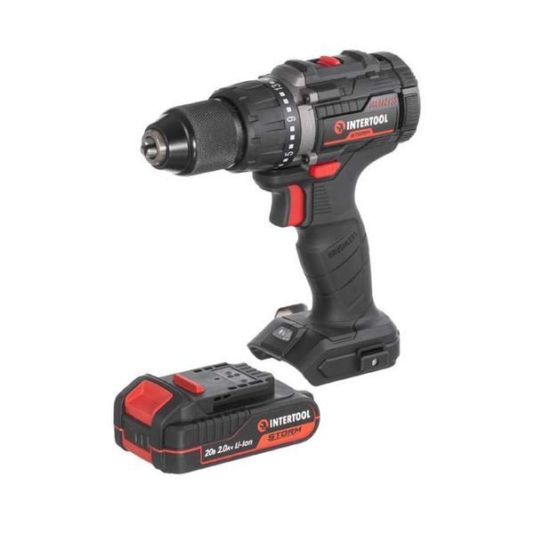Дрель-шуруповерт аккумуляторная с бесщеточным двигателем INTERTOOL WT-0360 WT-0360 фото