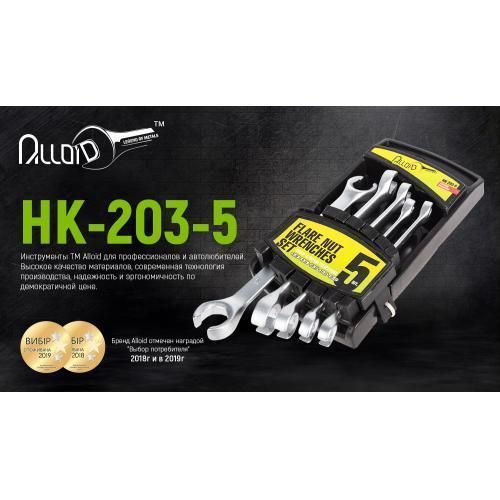 Alloid. Набор ключей разрезных, 5 предм, 08х10 - 15х17 мм.(НК-203-5) (НК-203-5) НК-203-5 фото
