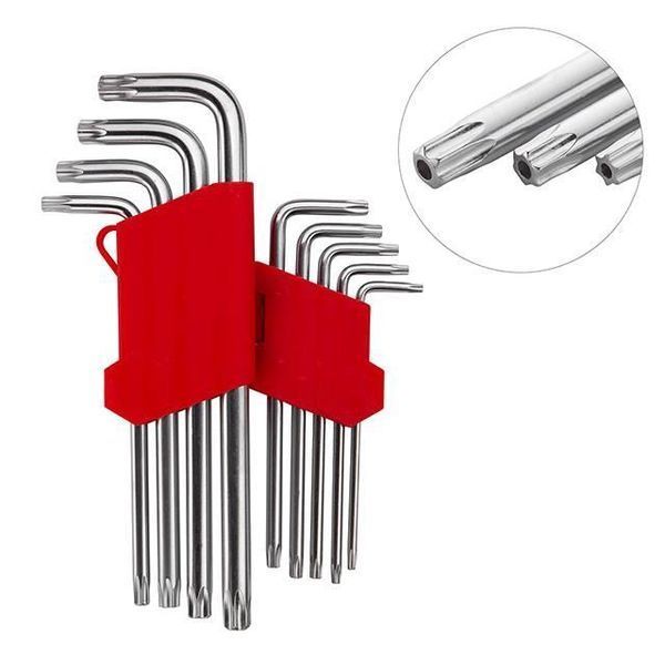 Набор Г-образных ключей TORX с отверстием 9 шт, Т10-Т50, Cr-V, Big INTERTOOL HT-0606 HT-0606 фото Набор Г-образных ключей TORX с отверстием 9 шт, Т10-Т50, Cr-V, Big INTERTOOL HT-0606 HT-0606 фото