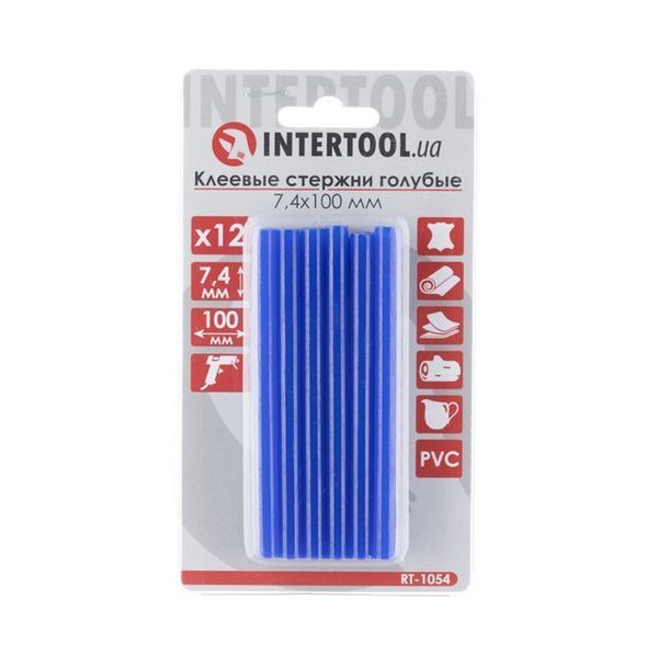 Комплект голубых клеевых стержней 7.4мм*100мм, 12шт. INTERTOOL RT-1054 RT-1054 фото