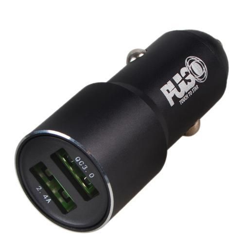 Автомобільний зарядний пристрій PULSO, 2 USB QC 3.0 12/24 V Port 1-5 V * 3 A / 9 V * 2 A Port 2-5 V * 2.4 A (C-3020 C-30207Q фото