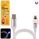 Кабель магнітний Multicolor LED VOIN USB &mdash; Lightning 3 А, 1 m, black (швидке заряджання/передавання даних (VL-1601L VL-1601L RB фото 1
