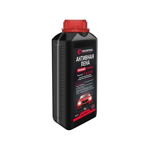 Пена активная PREMIUM 1л, розовая, концентрат 1:5-1:10 для бесконтактной мойки аппаратом высокого давления, STORM INTERTOOL FS-9091 фото