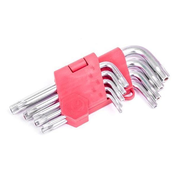 Набор Г-образных ключей TORX с отверстием 9 шт, Т10-Т50, Cr-V INTERTOOL HT-0604 HT-0604 фото