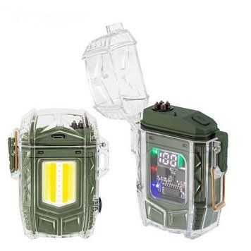 Ліхтар MULTIFUNCTIONAL D48-1-COB green, Li-Ion акум., індикація заряду, запальничка, ЗП Type-C, Box D48-1-COB фото