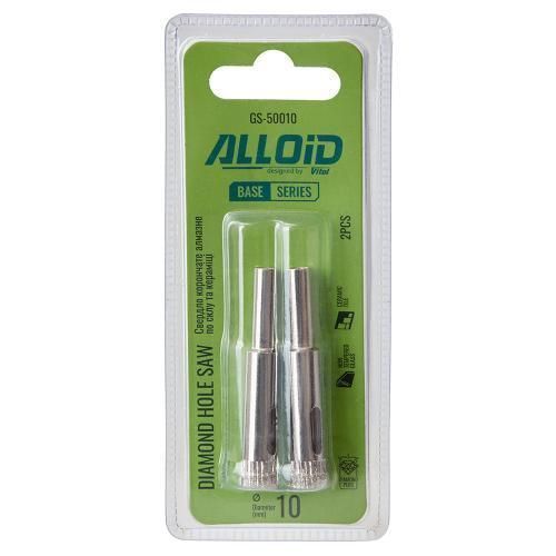 Alloid Base. Свердло корончасте алмазне для скла та кераміки 10 мм (2 шт.) GS-50010 фото