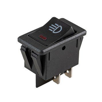 Перемикач протитуманок з підсвіткою 12 V квадратний RED 22*38*20 мм 35A (YJ-WH01WB) YJ-WH01WB фото